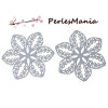 10 ESTAMPES GRANDE FLEUR 43mm ARGENT PLATINE EN ACIER INOXYDABLE S72711 