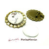 2 pièces: 1 pendentif  broche multi fonction Soleil ART DECO ref 221 BRONZE et 1 cab 