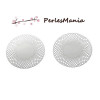 2 ESTAMPES GRANDE ROSACE 48mm ARGENT PLATINE EN ACIER INOXYDABLE S62693 