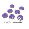 20 sequins médaillons émaillés biface rond 10mm VIOLET 