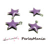 10 sequins médaillons émaillés BIFACE ETOILE  12mm VIOLET,  DIY 