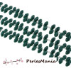 10 perles GOUTTE Verre Facettée 6 par 13 mm Couleur VERT FONCE 