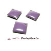 20 sequins médaillons émaillés biface CARRE 12mm VIOLET , DIY 