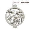 1 PENDENTIF MEDAILLON PORTE PHOTO  FLEUR Japonaise 3D  ARGENT ref152, DIY 