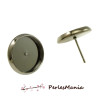 10 Supports de Boucle d'oreille 16mm puce  ACIER INOXYDABLE , DIY 