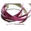 90cm de cordon plat  Simili Cuir Paillette sequins FUSCHIA 10mm ref16 