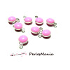 20 sequins médaillons émaillés biface rond 3D 7mm Rose ref 46 , DIY 