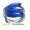 1m de cordon plat 7mm BLEU ELECTRIQUE style ecaille simili cuir H20211, DIY 