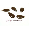 5 SEQUINS EMAILLES FORME GOUTTE D'EAU MARRON 21mm, DIY 