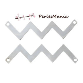 20 pendentifs connecteur CHEVRON ARGENT PLATINE, DIY 