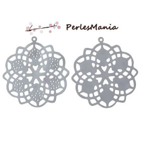 20 ESTAMPES FILIGRANE  FLEUR EN ACIER INOXYDABLE S69098, DIY 