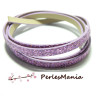 90cm de cordon plat  Simili Cuir Paillette sequins ROSE  6mm ref4 