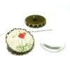20 pièces: 10 supports  Boutons A COUDRE ROND VAGUE 20mm BRONZE et 10 cabochons 