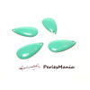 5 SEQUINS EMAILLES FORME GOUTTE D'EAU VERT D EAU 21mm, DIY 