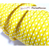 Ruban biais spaghetti  à pois Jaune et blanc 7mm 70480-5