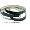 90cm de cordon plat  Simili Cuir Paillette sequins NOIR 10mm ref21 