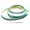 90 cm de cordon plat  Simili Cuir Paillette sequins TURQUOISE 6mm ref 14 