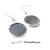 1 paire de Boucle d'oreille  crochet Qualité 16mm ARGENT VIF, DIY 