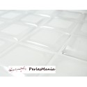 PAX 100 cabochons CARRE 12mm sticker autocollant epoxy transparent , DIY