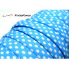 Ruban biais spaghetti  à pois Bleu Turquoise et blanc 7mm
