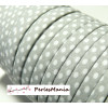 ruban biais spaghetti  à pois Gris et blanc 7mm 70480-8