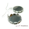1 paire de Boucle d'oreille  crochet Couronne vague 25mm ARGENT PLATINE ID26751 