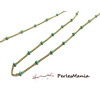 1m chaine fine EMAILLE BILLE VERTE Maille BRONZE , DIY 