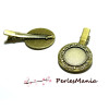 1 support de barrette clip crocodile style ROND FLEURI bronze ref37, DIY 