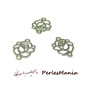 5 Estampes pendentif  filigrane Mini fleur connecteur ARGENT PLATINE de 9 mm, DIY 