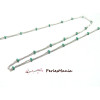 1m chaine fine EMAILLE BILLE VERTE Maille ARGENT PLATINE , DIY 