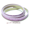 90cm de cordon plat  Simili Cuir Paillette sequins LILAS 10mm ref18 