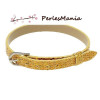 Lot de 10 bracelets simili cuir EFFET DISCO DORE 22 cm, DIY 