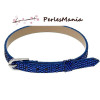 Lot de 10 bracelets simili cuir EFFET DISCO BLEU NUIT 22 cm, DIY 