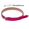 Lot de 2 bracelets simili cuir EFFET DISCO ROSE 22 cm, DIY 