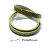 90cm de cordon plat  Simili Cuir Paillette sequins DORE 10mm ref20 