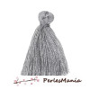 20 pompons breloque passementière COTON GRIS 25mm S1164881 