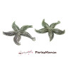 2 pendentifs breloque GRANDE etoile de mer 2A6121 VIEL ARGENT , DIY 