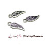 Pendentifs Breloques Petites Ailes 18mm Argent Platine