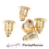 500 embouts poussoir tube  pour Boucle d'oreille puce OR PALE, DIY 