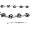 Apprêt bijoux 20 cm  MAGNIFIQUE chaine rose viel argent  ref 22, DIY 