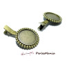 1 support de barrette clip crocodile style ROND  bronze ref36, DIY 