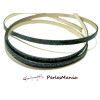 90 cm de cordon plat  Simili Cuir Paillette sequins NOIR 6mm ref 10 