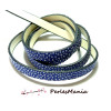 1m de cordon cuir plat 10mm Imitation caviar BLEU NUIT, DIY 