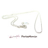 1 Collier chaine bille fines ARGENT VIF 1mm avec fermoir, DIY 