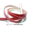 90cm de cordon simili cuir plat 10mm style scellerie ROUGE, DIY 