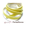 90cm de cordon simili cuir plat 10mm style scellerie JAUNE, DIY 