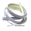 90cm de cordon simili cuir plat 10mm style scellerie LILAS, DIY 