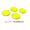 5 sequins médaillons émaillés biface rond 20mm JAUNE, DIY 
