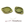 PAX: 60 pieces 30 pendentifs connecteur et 30 cabochons BRONZE S1155413 , DIY 