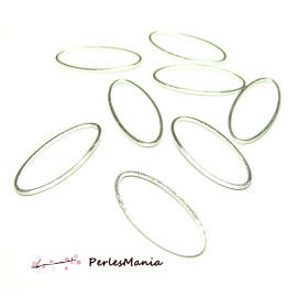 10 pendentifs anneau connecteur fermé OVALE ARGENT VIF 30 par 16mm ref11020 